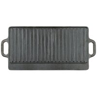 Original Grillplatte aus 100 % Gusseisen - 2 Griffe - ca....