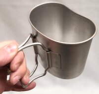 NL Holländische Feldflaschen Set - ca. 0,8 Liter - Kunststoff - inkl. Metall Becher mit Klappgriffen - DPM Bezug - Original Militär