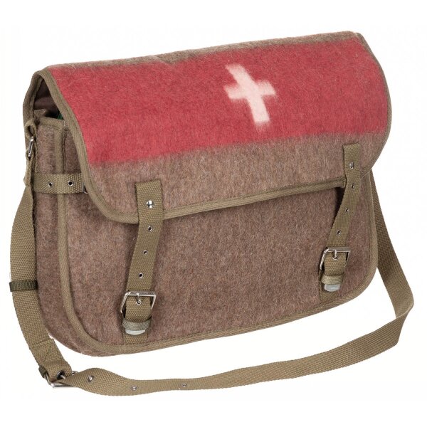 Schweizer Umhängetasche - mit Textil Riemen - aus Schweizer Armee Decken gefertigt - ca. 40 x 30 x 10 cm