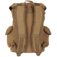 Rucksack Canvas "PureTrash" - ca. 25 Liter - Echtleder- und Messingaccessoire - Braun -  ca. 1 kg - ca. 33 x 42 x 20 cm