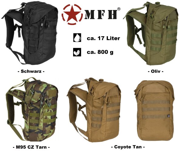 Britischer Outdoor Rucksack - Mollesystem - Trinkschlauchdurchführung - ca. 17 Liter - ca. 800 g - 25 x 44 x 14 cm