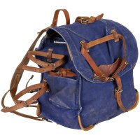 Rumänischer Rucksack - ca. 30 Liter - Blau -  ca. 45 x 30 x 20 cm - 100 % Baumwolle - Gebraucht - Original Militär