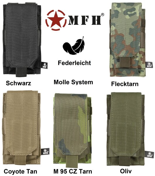 Magazin - Tasche - Molle - verstellbare Deckellasche mit Klettverschluss - ca. 8,5 x 16 x 5 cm - 100 % Polyester