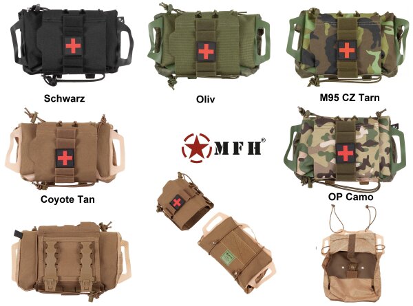 Tasche Erste Hilfe - Tactical IFAK - 2teilig (Tasche und Trägerrolle) - Schnellzugriff - ca. 25 x 15 x 5 cm - 100 % Polyester