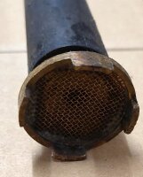 Dänische Handwasserpumpe - Eimerspritze mit Schlauch - Feuerwehrspritze - Original Militär