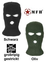 Sturmhaube - Balaclava - 3 Loch - grobrippig getrickt -...
