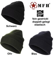 Rollmütze - mit breitem Umschlag - fein gestrickt -...
