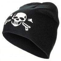 Strickmütze - Totenkopf - fein gestrickt -...