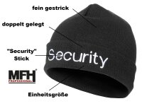 Strickmütze - Security - silber bestickt - fein...