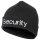 Strickmütze - Security - silber bestickt - fein gestrickt - schwarz - Einheitsgröße - 100 % Polyacryl