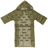 Netzmantel mit Schlaufen - Tarnmantel - oliv - Front Clipverschluss - diverse Schlaufen - Kapuze abnehmbar