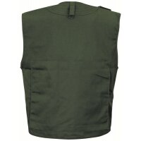 Outdoor Weste - schwere Ausführung - verdeckter Front-Reißverschluss - sehr viele Taschen - 65 % Polyester, 35 % Baumwolle