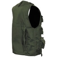 Outdoor Weste - schwere Ausführung - verdeckter Front-Reißverschluss - sehr viele Taschen - 65 % Polyester, 35 % Baumwolle