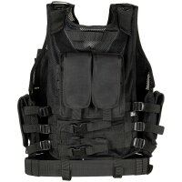 Weste "USMC" - mit Koppel - Pistolenholster - Netzgewebe - viele Taschen und Magazintaschen - 100 % Polyester