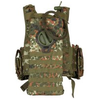 Weste "Ranger" mit Trinksystem - div. Taschen - Weitenregulierung an der Hüfte - Molle - 100% Polyester
