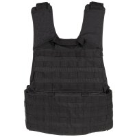 Weste "Molle" - schwarz - taktische Weste mit Modularsystem - Rettungsgriff - 100 % Polyester
