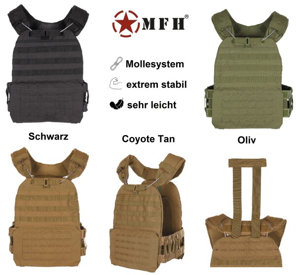 Tactical Weste "Laser Molle" - mit Abwurfsystem - leicht und komfortabe - verlängerbarer Rettungsgriff - 100 % Polyester