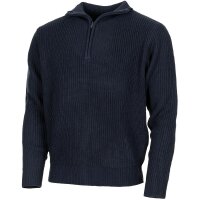 Pullover "Troyer"- verdeckter Reißverschluss am Kragen - grobstrick - 100 % Polyacryl
