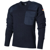BW Pullover - blau - mit Brusttasche - Ellbogenbesatz - 2...
