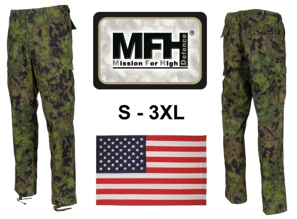 US BDU Einsatzhose - Kampfhose - Unisex - extra lange Gürtelschlaufen (ca. 5,5 cm) - M05 tarn