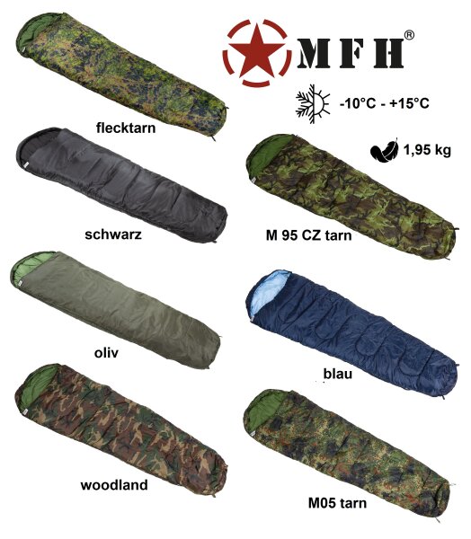 Allround Mumienschlafsack - 2lagige Füllung - Temperaturbereich: -10°C bis +15°C - ca. 1,95 kg