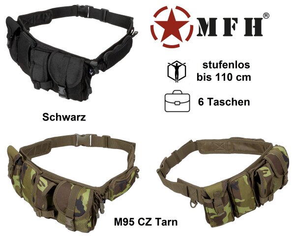 Hüftgurt - Multifunktionsgurt - mit 6 Taschen - ca. 5,5 cm - stufenlos verstellbar  bis ca. 110cm