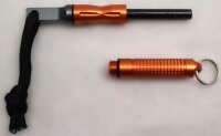 Feuerstarter "Compact" mit Zündstein und Schaber - orange - Magnesium - sehr kompakt - Packmaß: 6 mm x 10 cm