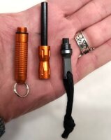 Feuerstarter "Compact" mit Zündstein und Schaber - orange - Magnesium - sehr kompakt - Packmaß: 6 mm x 10 cm