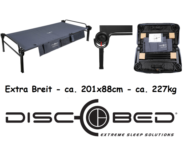 Disc-O-Bed - Feldbett One XLT- Überbreite ca. 201 x 88cm - bis ca. 227kg