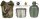 NL Holländische Feldflaschen Set - ca. 0,8 Liter - Kunststoff - inkl. Metall Becher mit Klappgriffen - NL Tarn - Original Militär
