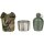 NL Holländische Feldflaschen Set - ca. 0,8 Liter - Kunststoff - inkl. Metall Becher mit Klappgriffen - NL Tarn - Original Militär