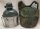 NL Holländische Feldflaschen Set - ca. 0,8 Liter - Kunststoff - inkl. Metall Becher mit Klappgriffen - NL Tarn - Original Militär