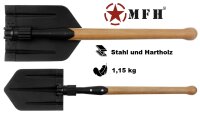 NVA Klappspaten - 2teilig - Hartholzstiel - Spatenblatt...