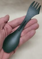 Schwedischer Göffel - Light my Fire® - Halb Gabel Halb Löffel mit Messer - Oliv - superleicht - sehr stabil - Original Militär