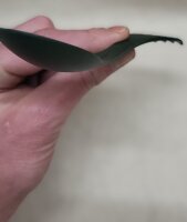 Schwedischer Göffel - Light my Fire® - Halb Gabel Halb Löffel mit Messer - Oliv - superleicht - sehr stabil - Original Militär