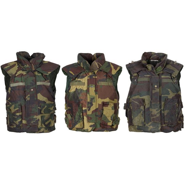 Italienische Splitterschutzweste - AP94 - Wodoland - weiche Kevlar - Panzerfüllungen - größenregulierbar - Neuwertig - Original Militär