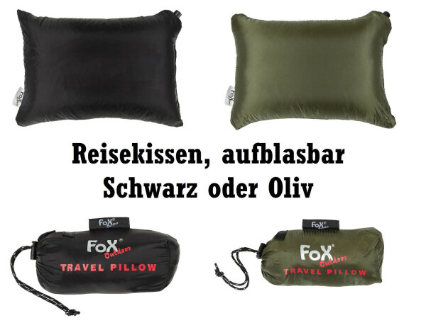 Reisekissen - Aufblasbar - weiche leichete Hülle - inkl. Synthetikkern - ca. 40 x 30 cm