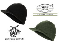 Schildmütze - grobrippig gestrickt - vorgebogener...